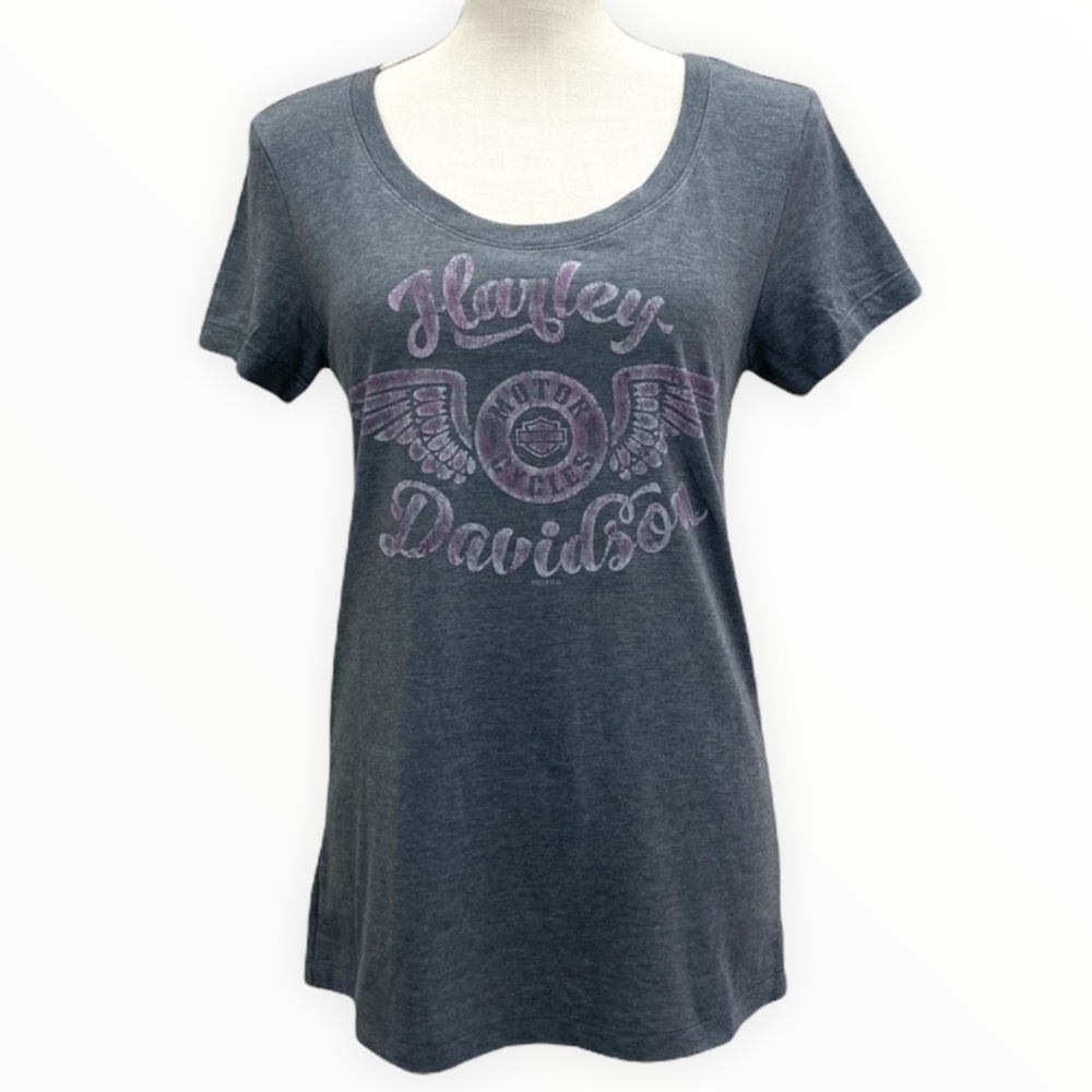 NWT HARLEY-DAVIDSON Grey Short Sleeve Women’s Tee Shirt Size Small